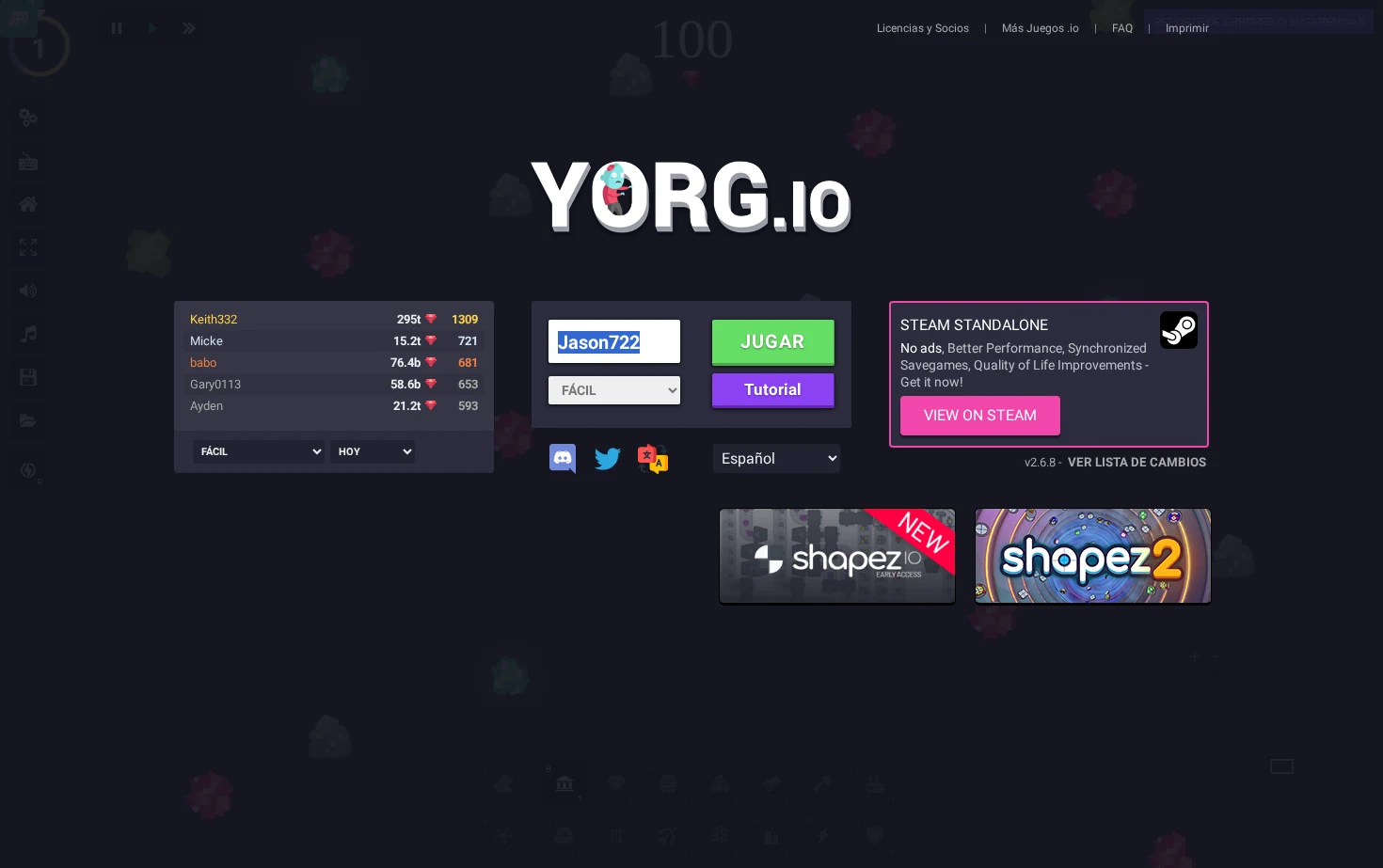YORG.io Game 页面快照